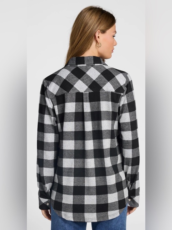 Thread & Supply Tops - Lewis Plaid Shirt in Grey Black Plaid - L